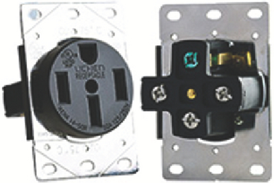 RV DESIGNER S981 50A FLUSH RECEPTACLE IN PLATE